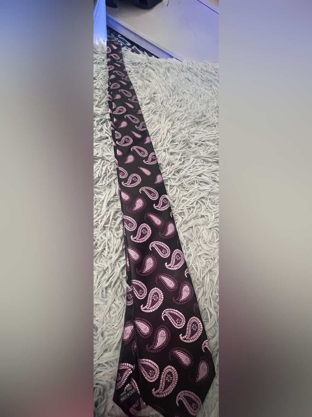 Purple Paisley Silk Tie - Men's Accessory